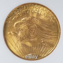 1908 $20 NGC MS 64 Gold St. Gaudens Double Eagle US Coin MS64 No Motto