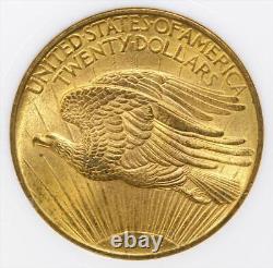 1908 $20 NO MOTTO Saint Gaudens Gold Double Eagle NGC MS62 CAC Approved
