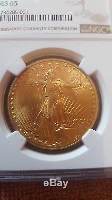 1908 $20 Ngc Ms 65 Wells Fargo Pedigree Saint Gaudens Double Eagle Beautiful