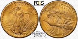 1908 $20 No Motto Gold St Gaudens Double Eagle PCGS MS65