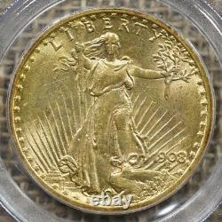 1908 $20 PCGS AU58 No Motto Gold Double Eagle Saint Gaudens