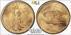 1908 $20 PCGS MS66 St. Gaudens Gold Double Eagle No Motto Wells Fargo 143037