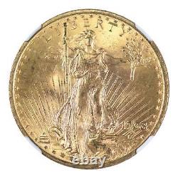 1908 $20 Saint Gaudens Double Eagle No Motto NGC MS64