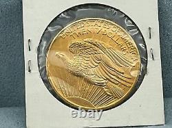 1908 $20 Saint-Gaudens Gold Double Eagle Coin No Motto