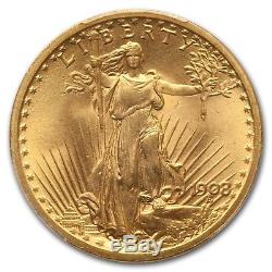 1908 $20 Saint-Gaudens Gold Double Eagle No Motto MS-66+ PCGS SKU#155551