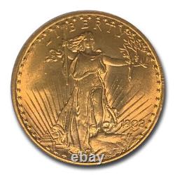 1908 $20 Saint-Gaudens Gold Double Eagle withMotto MS-63 PCGS (OGH) SKU#210505