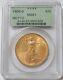 1908 D Gold Motto $20 Saint Gaudens Double Eagle Green Pcgs Mint State 61
