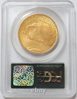 1908 D Gold Motto $20 Saint Gaudens Double Eagle Green Pcgs Mint State 61