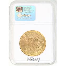 1908 D No Motto $20 St. Gaudens Double Eagle Gold Coin NGC MS 62
