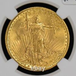 1908 G$20 Saint-Gaudens Gold Double Eagle No Motto NGC MS 64+ PLUS #Z634