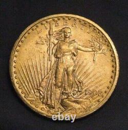 1908 Gold $20 Saint Gaudens Double Eagle U. S. Coin