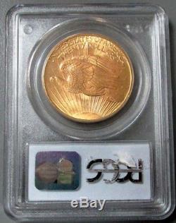 1908 Gold $20 St Gaudens No Motto Double Eagle Pcgs Mint State 65