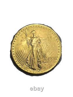 1908 Gold USA $20 St. Gaudens Double Eagle No Motto Coin