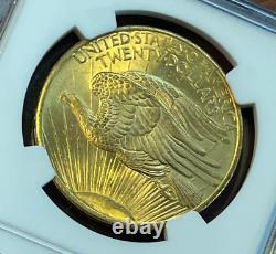 1908 NM $20 Saint Gaudens Gold NGC MS64+ Double Eagle Coin, No Motto, PLUS