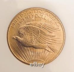 1908 No Motto $20 Gold Saint Gaudens Wells Fargo Double Eagle NGC MS66