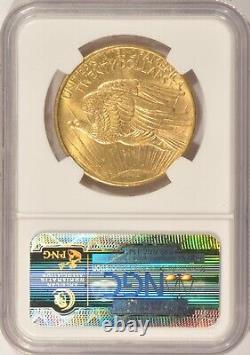 1908 No Motto $20 Saint Gaudens Gold Double Eagle Coin NGC MS63 CAC Approved