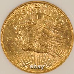 1908 No Motto $20 Saint Gaudens Gold Double Eagle Coin NGC MS63 CAC Fatty Holder