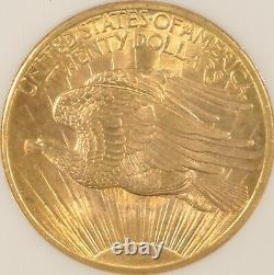 1908 No Motto $20 Saint Gaudens Gold Double Eagle Coin NGC MS67 Wells Fargo