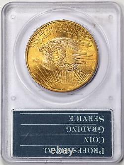 1908 No Motto $20 Saint-Gaudens Gold Double Eagle MS62 PCGS 9058868 Rattler