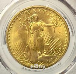 1908 No Motto $20 Saint-Gaudens Gold Double Eagle PCGS MS66+
