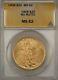 1908 No Motto $20 St. Gaudens Double Eagle Gold Coin ANACS MS-62 BP