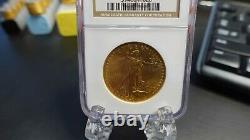 1908 No Motto $20 St. Gaudens Double Eagle Gold Coin NGC 63