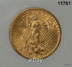 1908 No Motto $20 St Gaudens Gold Double Eagle Ngc Certified Ms63! #11761