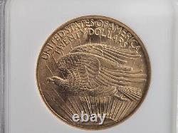 1908 No Motto $20 Twenty Dollar St Gaudens Gold Double Eagle NGC MS 64