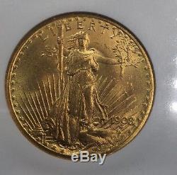 1908 No Motto G$20 Saint-Gaudens Gold Double Eagle MS64 NGC MS 64 Uncirculated