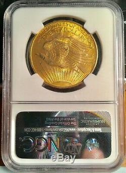 1908 No Motto Gold $20 Saint Gaudens Double Eagle Coin NGC MS63