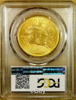 1908 No Motto PCGS MS64+ $20 Saint Gaudens Gold Double Eagle CAC Stickered