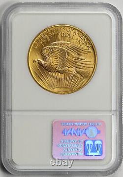 1908 No Motto Saint Gaudens Double Eagle Gold $20 MS 65 NGC CAC Wells Fargo NV