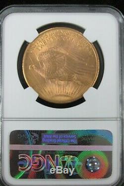 1908 No Motto US Gold $20 Saint Gaudens Double Eagle NGC MS66 091