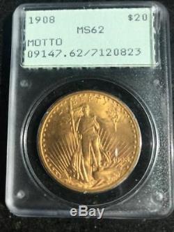 1908 PCGS MS-62 OGH St. Gaudens $20 Double Eagle Gold Coin