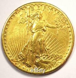 1908-S Saint Gaudens Gold Double Eagle $20 Coin AU Details Rare Date