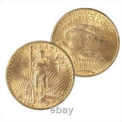 1908 St. Gaudens $20 Gold Double Eagle PCGS MS63 No Motto Variety