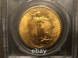 1908 St. Gaudens No Motto Gold Coin $20 Ms 64 Pcgs