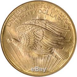 1908 US Gold $20 Saint-Gaudens Double Eagle No Motto NGC MS66