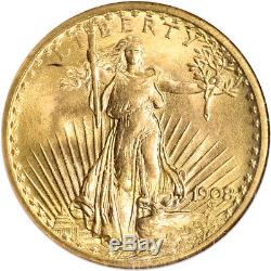 1908 US Gold $20 Saint-Gaudens Double Eagle No Motto NGC MS67 Wells Fargo