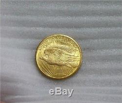 1908 USA 20 GOLD DOLLARS COIN Double Eagle SAINT- GAUDENS LUSTER NO MOTTO