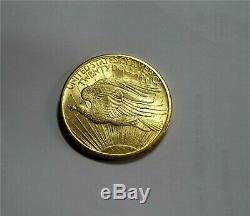 1908 USA 20 GOLD DOLLARS COIN Double Eagle SAINT- GAUDENS NO MOTTO UNC-MS