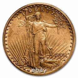 1909/8 $20 Saint-Gaudens Gold Double Eagle AU-53 PCGS SKU#159301
