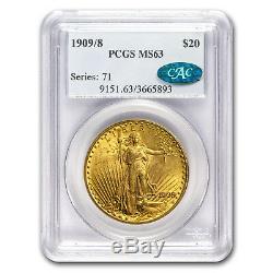 1909/8 $20 Saint-Gaudens Gold Double Eagle MS-63 PCGS SKU#68106