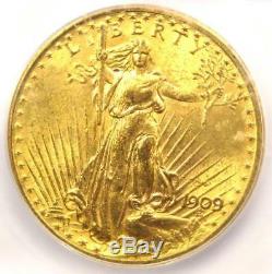 1909/8 Saint Gaudens Gold Double Eagle $20 Coin ICG MS63 $4,250 Value