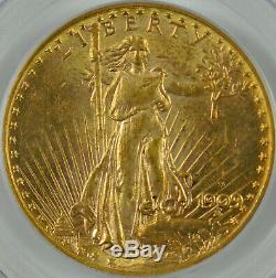 1909 D $20 St. Gaudens Double Eagle AU 55 PCGS CAC Verified