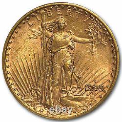 1909-S $20 Saint-Gaudens Gold Double Eagle AU-58 NGC SKU#43997