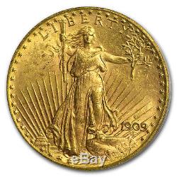 1909-S $20 Saint-Gaudens Gold Double Eagle MS-62 PCGS SKU#25439