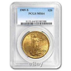 1909-S $20 Saint-Gaudens Gold Double Eagle MS-64 PCGS SKU#8740
