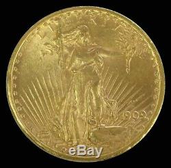 1909 S Gold United States $20 Saint Gaudens Double Eagle Coin Choice Au
