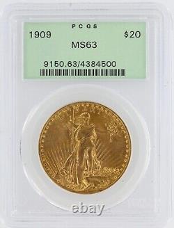 1909 Saint Gaudens PCGS MS63 $20 Double Eagle Stunning Flashy Original Coin